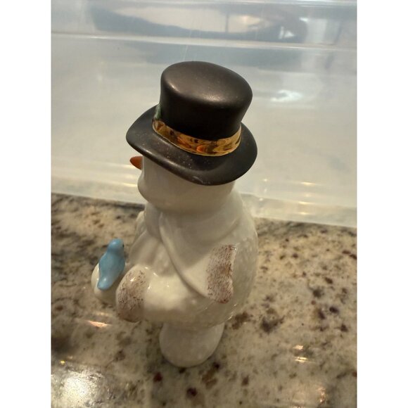 Lenox Friendly Fellow 2005 Snowman Collection Figurine Broom Bird Holiday table - Picture 2 of 9